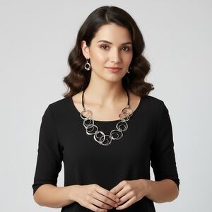 Elegant Silver Necklace and Earring Set